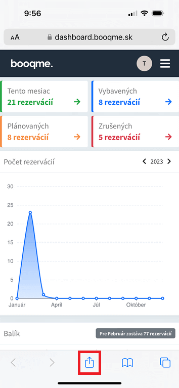 iPhone - otvorenie menu